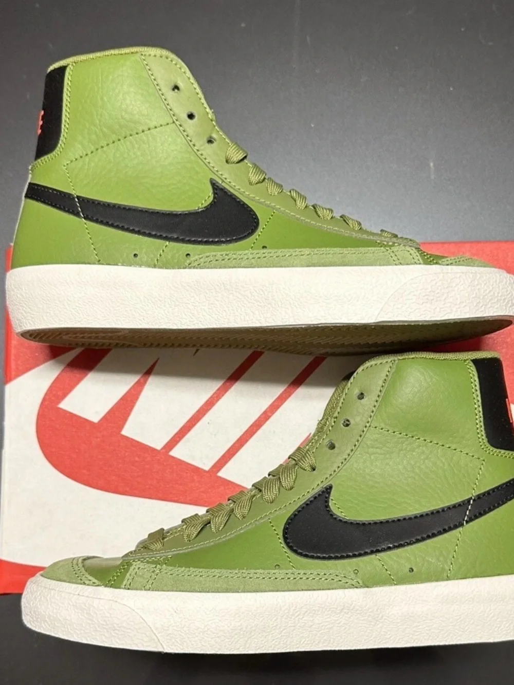 Nike Blazer Mid 77 Shoes 4Y Asparagus Green Black Crimson DH1017-300 NEW!